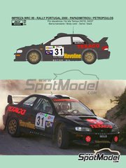 Reji Model: Decoracin escala 1/24 - Subaru Impreza WRC patrocinado por Texaco Havoline N 31 - Ioannis Papadimitriou (GR) + Nikolaos Petropoulos (GR) - TAP Rally de Portugal 2000 - piezas de resina, piezas de goma, calcas de agua, manual de instrucciones e instrucciones de pintado - para las referencias de Tamiya TAM24218 y TAM24227