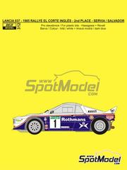 Reji Model: Marking / livery 1/24 scale - Lancia 037 Rally RACC Bendiberica Team sponsored by Rothmans #1 - Salvador Servi� (ES) + Jordi Sabater (ES) - El Corte Ingles Rally Islas Canarias 1985 - water slide decals, assembly instructions and tobacco sponsor decals - for Hasegawa references 20264, 20277, 20299, 20399, 20414, 20447, 20485, 20523, 20566, 20584, 20631, 20681, 20775, 20806, 25030, CR-30, 25030.OUTLET, 25031, CR-31, 52305, SP505, HACR30, 25030 and CR-30