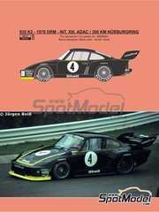 Reji Model: Marking / livery 1/24 scale - Porsche Kremer 935 K2 Kremer Racing Team #4 - John Winter (DE) - 300 Kms Nrburgring 1978 - water slide decals, assembly instructions and painting instructions - for Beemax Model Kits references B24015, 105108 and aos10510
