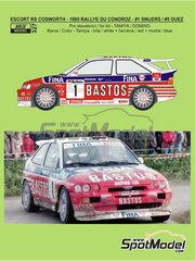 Reji Model: Decoracin escala 1/24 - Ford Escort RS Cosworth patrocinado por Bastos N 1, 5 - Patrick Snijers (BE) + Dany Colebunders (BE), Marc Duez (BE) + Daniel Grataloup (FR) - Rally Condroz de Blgica - Rallye du Condroz 1995 - calcas de agua, manual de instrucciones e instrucciones de pintado - para las referencias de Domino DMN24144 y FCD001, o las referencias de Tamiya TAM24144, TAM24153, TAM24171 y TAM24xxx