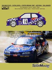 Decals 1/43 ref 0425 peugeot 306 maxi manzagol tour de corse 2002 rally rally 