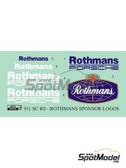 Reji Model: Marking / livery 1/24 scale - Porsche 911 SC RS sponsored by Rothmans Porsche - Oman International Rally 1985 - water slide decals, assembly instructions and tobacco sponsor decals - for Nunu reference PN24011