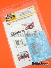 Reji Model: Marking / livery 1/24 scale - Lancia 037 Rally sponsored by West - Ypres Rally 1984 - water slide decals, assembly instructions and tobacco sponsor decals - for Hasegawa references 52305 and SP505