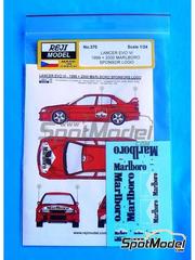 Reji Model: Marking / livery 1/24 scale - Mitsubishi Lancer Evo VI sponsored by Marlboro 1999 and 2000 - water slide decals, assembly instructions and tobacco sponsor decals