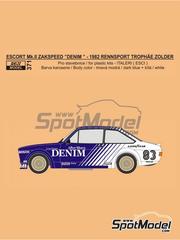 Reji Model: Marking / livery 1/24 scale - Ford Escort Mk.II Zakspeed Team sponsored by Denim #83 - J&ouml;rg van Ommen (DE) - Rennsport Troph&auml;e Zolder 1982 - water slide decals and assembly instructions - for Italeri references 3664, IT3664 and ITA3664 image