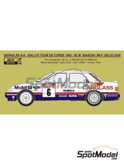 Reji Model: Decoracin escala 1/24 - Ford Sierra Cosworth 4x4 Grupo A Equipo Ford Motor Co. patrocinado por Autoglass, Carglass N 2, 6 - Massimo 'Miki' Biasion (IT) + Tiziano Siviero (IT), Francois Delecour (FR) + Daniel Grataloup (FR) - Tour de Corse Rally de Francia 1992 - calcas de agua e instrucciones de colocacin - para la referencia de D.Modelkits DM-K002