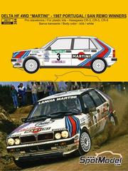 Reji Model: Marking / livery 1/24 scale - Lancia Delta HF 4WD Martini Racing Team #3 - Markku Aln (FI) + Ilkka Kivimki (FI), Massimo 'Miki' Biasion (IT) + Tiziano Siviero (IT) - Portugal Rally - Vinho do Porto, Sanremo Rally 1987 - photo-etched parts, resin parts, water slide decals and assembly instructions - for Hasegawa references 20289, 20343, 25005, CR-5, 20433, 25013, CR-13, 20457, 20507, 20548, 20573, 20601, 20648, 20685, 20710, 25015, CR-15, 25208 and HACR08