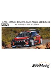 Reji Model: Marking / livery 1/24 scale - Citron C3 WRC Total Abu Dhabi WRT Team #7 - Kris Meeke (GB) + Paul Nagle (IE) - Catalunya Costa Dorada RACC Rally 2017 - water slide decals and placement instructions - for Belkits references BEL017 and BEL-017