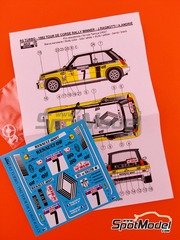 Reji Model: Decoracin escala 1/24 - Renault 5 Turbo patrocinado por Elf N 7 - Jean Ragnotti (FR) + Jean-Marc Andri (FR) - Tour de Corse Rally de Francia 1982 - piezas de resina, calcas de agua e instrucciones de colocacin - para la referencia de Tamiya TAM24027