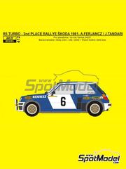 Reji Model: Decoracin escala 1/24 - Renault 5 Turbo patrocinado por Medikemia, Volan N 1, 6 - Attila Ferjncz (HU) + Jnos Tandari (HU) - Rally Skoda 1981 y 1982 - piezas de resina, calcas de agua e instrucciones de colocacin - para la referencia de Tamiya TAM24027