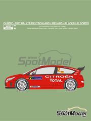 Reji Model: Decoracin escala 1/24 - Citroen C4 WRC Equipo Citron Total WRT patrocinado por Total N 1, 2 - Sebastien Loeb (FR) + Daniel Elena (MC), Daniel 'Dani' Sordo (ES) + Marc Mart (ES) - Rally de Alemania ADAC, Rally de Irlanda 2007 - calcas de agua e instrucciones de colocacin - para la referencia de Heller 80756