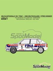 Reji Model: Marking / livery 1/24 scale - Lancia Delta HF Integrale 16V Jolly Club Team sponsored by Fina #1, 2 - Robert Droogmans (BE) + Ronny Joosten (BE) - Ypres 24 Hours Rally, ADAC Deutschland Rally 1990 - water slide decals and placement instructions - for Hasegawa references 20289, 25208 and HACR08