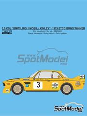 Reji Model: Marking / livery 1/24 scale - BMW 3.0 CSL Luigi Racing Team sponsored by Kinley #3 - Pierre Dieudonne (BE) + Jean Xhenceval (BE) + Raijmond van Hove (BE) - European Touring Car Championship ETCC Brno 1979 - water slide decals and placement instructions - for Beemax Model Kits reference BX24066