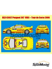 Reji Model: Marking / livery 1/43 scale - Peugeot 307 WRC sponsored by Pirelli #25 - Gianluigi 'Gigi' Galli (IT) + Giovanni Bernacchini (IT) - Tour de Corse Rallye de France 2006 - water slide decals and placement instructions
