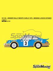 Reji Model: Marking / livery 1/43 scale - Porsche 911 SC sponsored by Gitanes - Monte Carlo Rally - Rallye Automobile de Monte-Carlo 1978 - water slide decals, placement instructions and tobacco sponsor decals