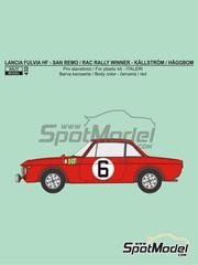 Reji Model: Marking / livery 1/24 scale - Lancia Fulvia HF H.F. Squadra Corse Lancia Team #6, 12 - Harry K&auml;llstr&ouml;m (SE) + Gunnar H&auml;ggbom (SE) - Great Britain RAC Rally, Sanremo Rally 1969 - water slide decals and placement instructions - for Italeri reference 3670 image