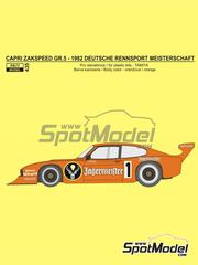 Reji Model: Marking / livery 1/24 scale - Ford Capri Group 5 Zakspeed Team sponsored by J�germeister #1 - Klaus Ludwig (DE) - Deutsche Rennsport Meisterschaft DRM 1982 - water slide decals and placement instructions - for Tamiya references TAM24014, TAM24274, TAM24329 and TAM24376