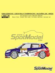 Reji Model: Marking / livery 1/24 scale - Skoda Fabia S2000 EVO �koda Delimax Czech National Team sponsored by Varmuza #10 - Pavel Valousek Jun. (CZ) + Zdenek Hruza (CZ) - Barum Czech Rally 2010 - water slide decals and assembly instructions - for Belkits reference BEL-004