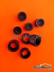 Reji Model: Set de llantas y neumticos escala 1/24 - Minilite para Renault 5 Turbo - piezas de resina y piezas de goma - para la referencia de Tamiya TAM24027 - 4 unidades