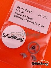 Reji Model: Detalle escala 1/24 - Retrovisores y volante para Renault 5 Turbo - piezas impresas en 3D - para la referencia de Tamiya TAM24027