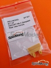 Reji Model: Detail 1/24 scale - Escort Mk.II Zakspeed mirrors - resin parts - for Italeri references 3664, IT3664 and ITA3664 - 2 units