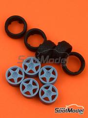 Reji Model: Rims and tyres set 1/24 scale - Speedline 5 spoke for Peugeot 306 Maxi - 3D printed parts and rubber parts - for Beemax Model Kits reference BX24026, or Nunu reference PN24009 - 5 units