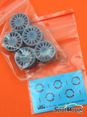 Reji Model: Llantas escala 1/24 - Speedline Cromodora versin asfalto con 4 tuercas - piezas impresas en 3D y calcas de agua - para la referencia de Domino DMN24144, o las referencias de Tamiya TAM24144, TAM24153, TAM24171 y TAM24xxx - 5 unidades