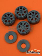 Reji Model: Llantas escala 1/24 - TecnoMagnesio para Ford Sierra 4x4 - piezas impresas en 3D - para las referencias de D.Modelkits DM-K001 y DM-K002 - 4 unidades