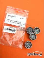 Reji Model: Llantas escala 1/24 - Audi Quattro Rally tarmac 16 radios  - piezas de resina - para las referencias de Italeri 3642, IT3642 y 03642, o las referencias de Revell REV07246 y 85-7246 - 4 unidades