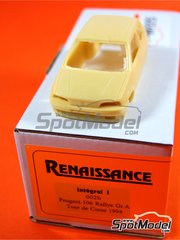 Renaissance Models: Car scale model kit 1/43 scale - Peugeot 106 Rallye Group A Peugeot Sport Team #27 - Fabien Doenlen (FR) + Herv� Sauvage (FR) - Tour de Corse Rallye de France 1994 - photo-etched parts, resin parts, rubber parts, turned metal parts, vacuum formed parts, water slide decals, other materials and assembly instructions