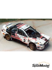 Renaissance Models: Car scale model kit 1/43 scale - Subaru Impreza WRX Group A sponsored by Crack #3 - Paul Lietaer (BE) + Geert Derammelaere (BE) - Boucles de SPA 1995 - photo-etched parts, resin parts, rubber parts, vacuum formed parts, water slide decals and assembly instructions