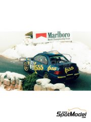 Renaissance Models: Car scale model kit 1/43 scale - Subaru Impreza WRX 555 Subaru World Rally Team #3 - Didier Auriol (FR) - Svezia Sweden Rally 1996 - photo-etched parts, resin parts, rubber parts, vacuum formed parts, water slide decals and assembly instructions