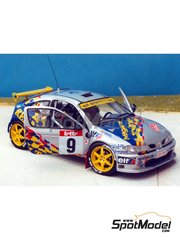 Renaissance Models: Car scale model kit 1/43 scale - Renault Megane Maxi Renault Sport Belgium Team #9 - Kris Princen (BE) + Elisabeth 'Lilly' Genten (BE) - Boucles de SPA 1998 - photo-etched parts, resin parts, rubber parts, turned metal parts, vacuum formed parts, water slide decals, other materials and assembly instructions
