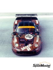 Renaissance Models: Car scale model kit 1/43 scale - Porsche 911 GT1 Carbon Porsche AG Team sponsored by Mobil 1 #25, 26 - Thierry Boutsen (BE) + Robert 'Bob' Wollek (FR), Yannick Dalmas (FR) + Hans-Joachim Stuck (DE) + Karl Wendlinger (AT) - 24 Hours Le Mans Tests 1996 - photo-etched parts, resin parts, rubber parts, turned metal parts, vacuum formed parts, water slide decals and assembly instructions