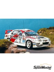 Renaissance Models: Car scale model kit 1/43 scale - Mitsubishi Lancer Evo IV Mitsubishi Ralliart Team #1 - Tommi M�kinen (FI) + Seppo Harjanne (FI) - Catalunya Costa Brava Rally - Rally of Spain 1997 - photo-etched parts, resin parts, rubber parts, turned metal parts, vacuum formed parts, water slide decals and assembly instructions