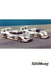 Renaissance Models: Car scale model kit 1/43 scale - Porsche 911 GT1 Porsche AG Team sponsored by Mobil1 #25, 26 - Robert 'Bob' Wollek (FR) + Hans-Joachim Stuck (DE) + Thierry Boutsen (BE), Emmanuel Collard (FR) + Yannick Dalmas (FR) + Ralf Kelleners (DE) - 24 Hours Le Mans 1997 - photo-etched parts, resin parts, rubber parts, vacuum formed parts, water slide decals, assembly instructions and painting instructions