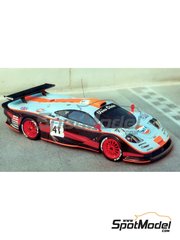 Renaissance Models: Car scale model kit 1/43 scale - McLaren F1 GTR long Tail Gulf Davidoff McLaren Team sponsored by Gulf #39, 41 - Ray Bellm (GB) + Andrew Gilbert-Scott (GB) + Masanori Sekiya (JP), Pierre-Henri Raphanel (FR) + Jean-Marc Gounon (FR) + Anders Olofsson (SE) - 24 Hours Le Mans 1997 - photo-etched parts, resin parts, rubber parts, turned metal parts, vacuum formed parts, water slide decals, assembly instructions and painting instructions