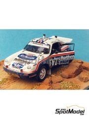 Renaissance Models: Car scale model kit 1/43 scale - Porsche 911 SCRS sponsored by Rothmans #175, 176, 177 - Jacques Bernard 'Jacky' Ickx (BE) + Claude Brasseur (FR), Ren� Metge (FR) + Dominique Lemoyne (FR), Roland Kussmaul (DE) + Erich Lerner (DE) - Paris Dakar Rally 1984 - photo-etched parts, resin parts, rubber parts, vacuum formed parts, water slide decals, other materials, assembly instructions and tobacco sponsor decals