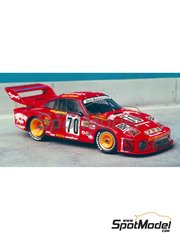 Renaissance Models: Maqueta de coche escala 1/43 - Porsche 935 Equipo Dick Barbour patrocinado por Hawaiian Tropic N� 70 - Rolf Stommelen (DE) + Dick Barbour (US) + Paul Newman (US) - 24 Horas de Le Mans 1979 - fotograbados, piezas de resina, piezas de goma, piezas de metal torneado, piezas vacuformadas, calcas de agua, piezas de metal blanco, manual de instrucciones e instrucciones de pintado
