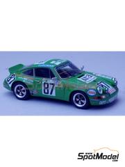 Renaissance Models: Car scale model kit 1/43 scale - Porsche 911 RS 2.7 X. Racing Team sponsored by Ara Pantalons #87 - Robert Boubet (FR) + Philippe Dermagne (FR) - 24 Hours Le Mans 1975 - metal parts, photo-etched parts, resin parts, rubber parts, turned metal parts, vacuum formed parts, water slide decals and assembly instructions