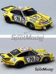 Renaissance Models: Car scale model kit 1/43 scale - Porsche 911 RSR  ASA Cachia-Bondy Team sponsored by Opal #70 - Raymond Touroul (FR) + Henri Cachia (FR) + Denis Rua (FR) - 24 Hours Le Mans 1974 - photo-etched parts, resin parts, rubber parts, turned metal parts, vacuum formed parts, water slide decals and assembly instructions