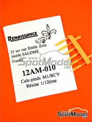 Renaissance Models: Footpeg 1/12 scale - Yamaha YZR-M1 - Honda RCV - resin parts - for Model Factory Hiro references MFH-K735 and K-735, or Tamiya references TAM14054, TAM14092, TAM14095, TAM14096, TAM14097, TAM14106, TAM14107, TAM14108, TAM14130 and TAM14130.2ND