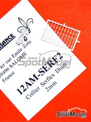 Renaissance Models: Abrazaderas escala 1/12 - Abrazadera tipo Serflex tubos 2mm - fotograbados - 11 unidades