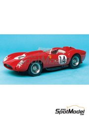 Renaissance Models: Car scale model kit 1/24 scale - Ferrari 250 Testa Rossa TR Scuderia Ferrari Team #14 - Olivier Gendebien (BE) + Phil Hill (US) - 24 Hours Le Mans 1958 - photo-etched parts, resin parts, rubber parts, turned metal parts, water slide decals and assembly instructions