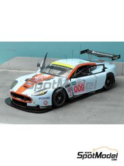 Renaissance Models: Car scale model kit 1/24 scale - Aston Martin DBR9 sponsored by Gulf #007, 009 - Heinz-Harald Frentzen (DE) + Andrea Piccini (IT) + Karl Wendlinger (AT), David Brabham (AU) + Antonio Garcia (ES) + Darren Turner (GB) - 24 Hours Le Mans 2008 - metal parts, photo-etched parts, resin parts, rubber parts, vacuum formed parts, water slide decals, other materials and assembly instructions