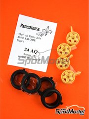 Renaissance Models: Set de llantas y neumticos escala 1/24 - Llantas de 15 pulgadas para Audi Quattro Grupo B - piezas de resina y piezas de goma - para las referencias de Revell REV07246 y 85-7246, o la referencia de Tamiya TAM24036 - 4 unidades