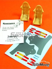 Renaissance Models: Asientos escala 1/24 - Asiento tipo baquet para rally - piezas de resina y calcas de agua - 2 unidades