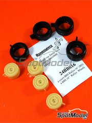 Renaissance Models: Rims and tyres set 1/24 scale - BBS Rallye 16 inches - resin parts and rubber parts - for Fujimi references FJ062440, FJ062532, FJ062624, FJ062693, FJ12572, FJ126746 and RS-17 - 4 units