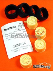 Renaissance Models: Set de llantas y neum�ticos escala 1/24 - Llantas BBS 18 pulgadas - piezas de resina y piezas de goma - 4 unidades
