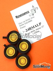 Renaissance Models: Rims and tyres set 1/24 scale - Alpina 13 inches 4 nuts - resin parts and rubber parts - for Hasegawa references 20332, 21123, HC-23, 21124 and HC-24 - 4 units